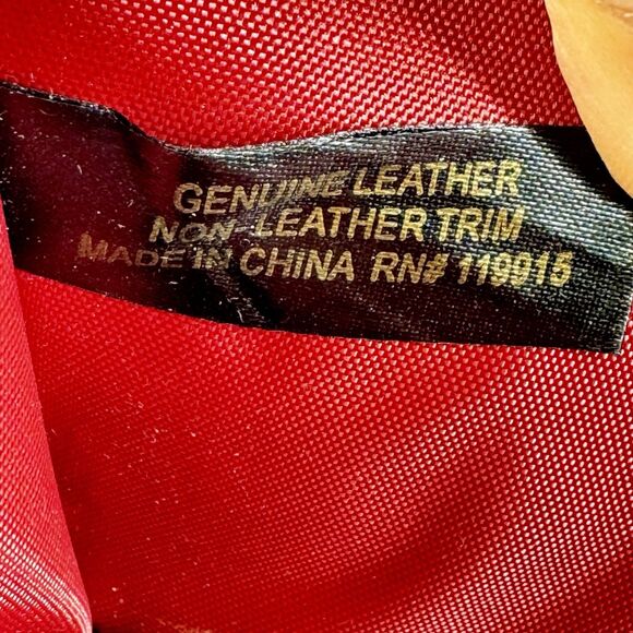 Giani Bernini Red Genuine Leather Zip Around Wallet Organizer 8” X 4” - Picture 9 of 10